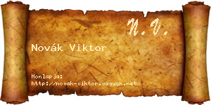 Novák Viktor névjegykártya